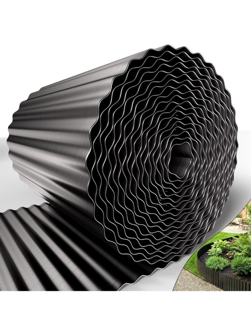 Flexible 40FT Metal Garden Edging Roll - Rust Resistant Steel Landscape Border